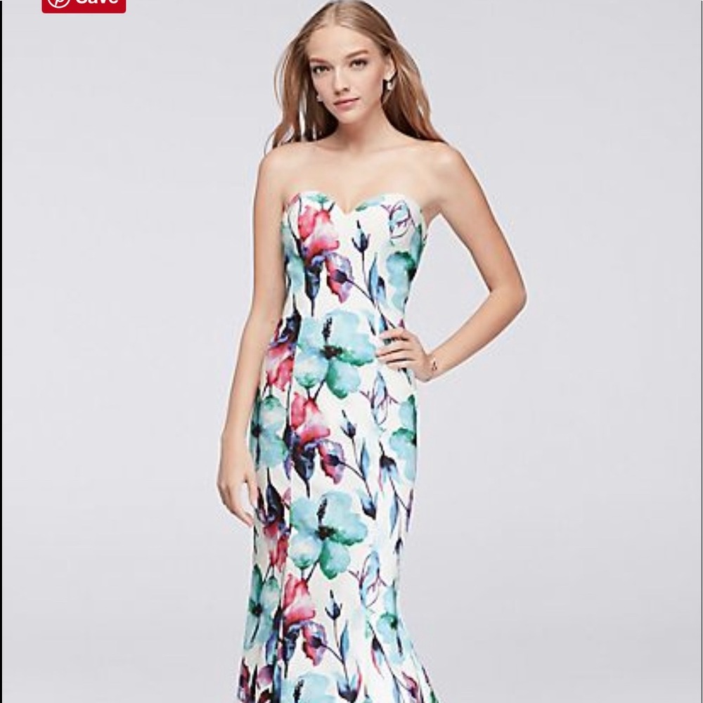 Strapless floral sweetheart mermaid dress
